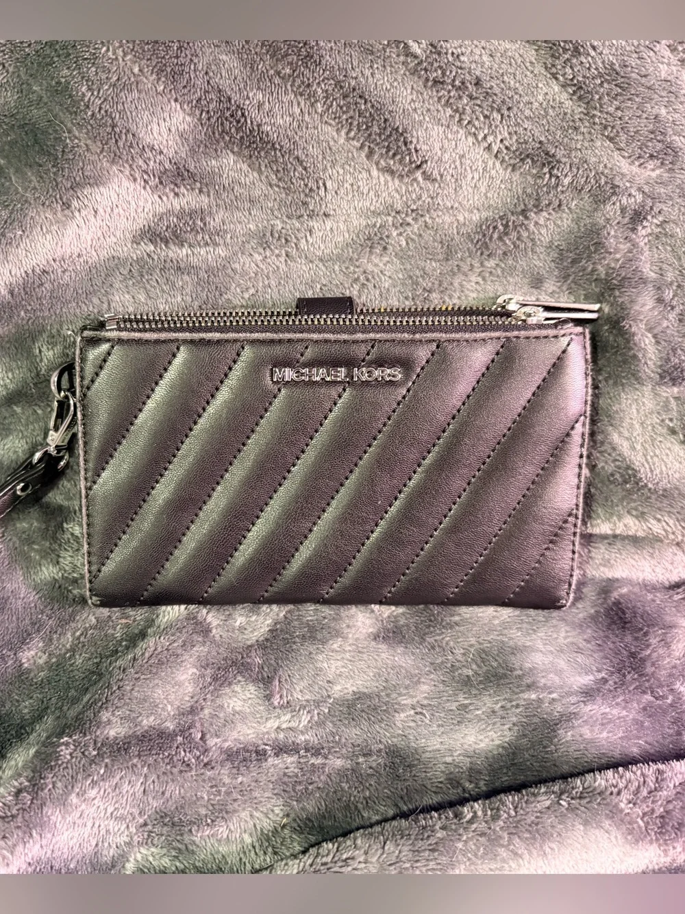 Michael Kors Black Quilted Leather Wristlet Wallet